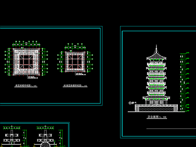 阁楼古建筑 施工图