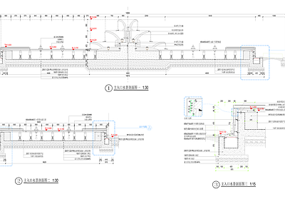 新中式跌水水景 施工图