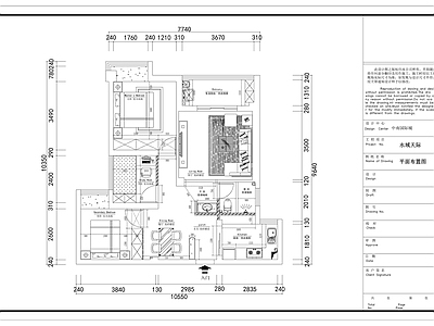 欧式风平层家装室内 施工图