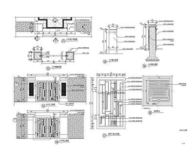 庭院小院入口铁艺门 施工图 通用节点