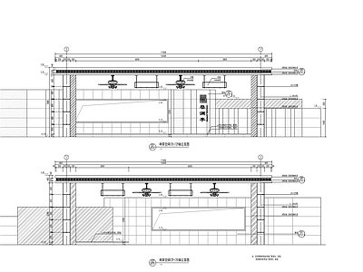 新中式禅茶空间廊架详图 施工图