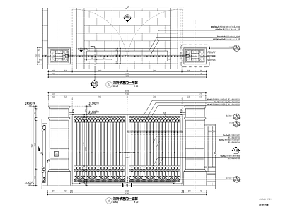 景观铁艺门 施工图 通用节点