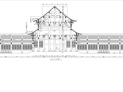 罗汉堂仿古建筑 施工图