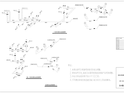 欧式新古典别墅样板房排水 施工图