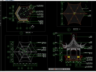 古建六角亭子 施工图