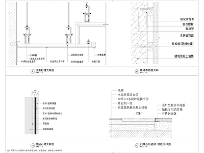 家居天花地面节点 施工图