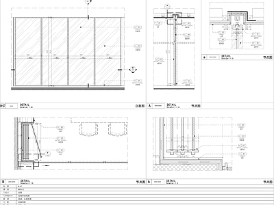 活动隔断门节点 施工图 通用节点