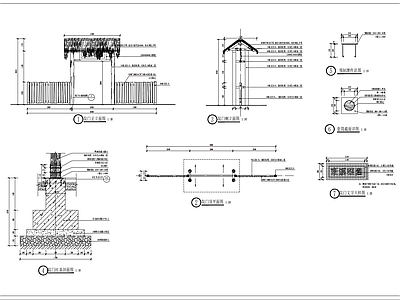 乡村院门详图 施工图 通用节点