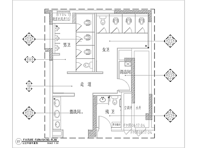 公共卫生间 施工图