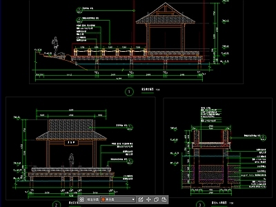 亲水挑台亭子 施工图
