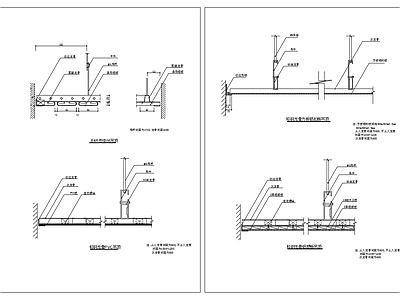 铝扣板吊顶石膏板矿棉板吊顶节点 施工图