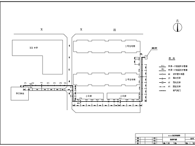 宿舍室外供热管网平面剖面系统 施工图 建筑暖通