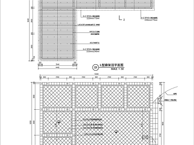 L型廊架详图 施工图