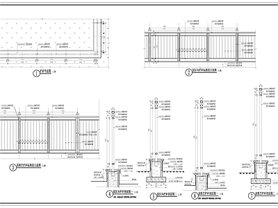 高矮铁艺栏杆详图 施工图