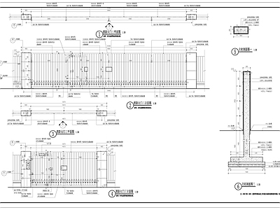铁艺大门详图 施工图 通用节点