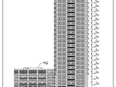 20层产业园高层综合楼建筑幕墙 施工图