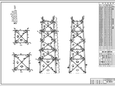 JS1型双回路转角塔总图结构 施工图
