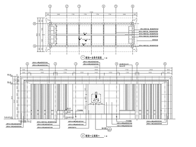 现代入口铝板廊架 施工图