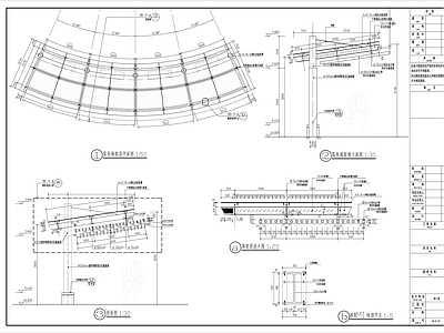 单臂式弧形廊架 施工图