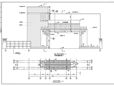 别墅小区特色大门建筑 施工图