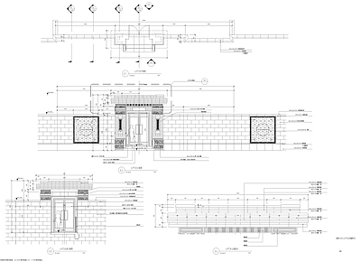 巷道入户门头及墙院详图 施工图