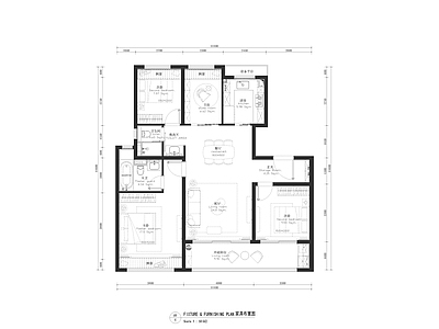 公寓样板间室内装修 施工图