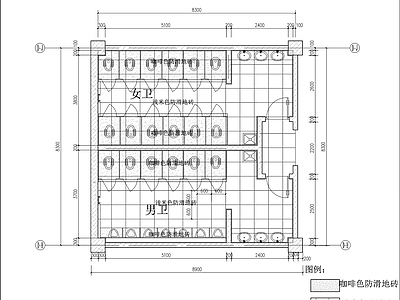 公共卫生间室内装饰 施工图