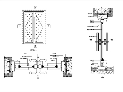 地弹簧门节点 施工图 通用节点