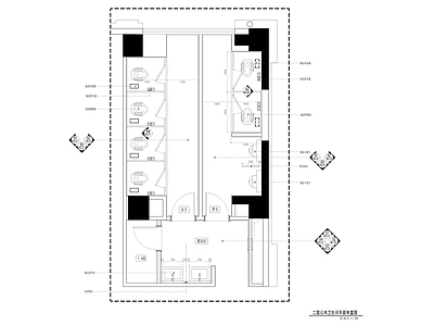 酒店公共卫生间室内装修 施工图