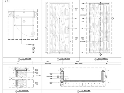 木饰面推拉门节点大样 施工图
