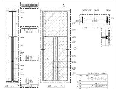 艺术玻璃门节点大样 施工图 通用节点