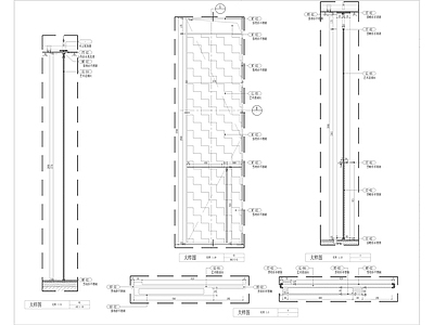 艺术玻璃造型门节点大样 施工图 通用节点