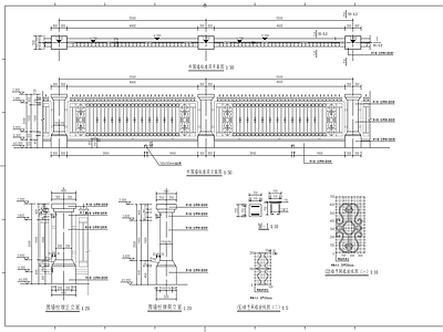 欧式铁艺围墙 施工图