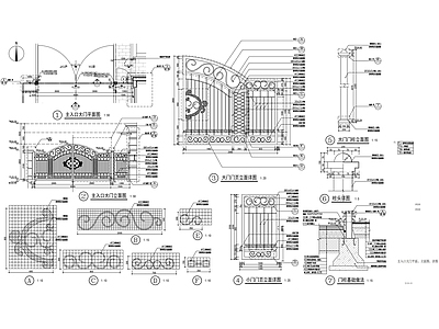 铁艺大门详图 施工图 通用节点