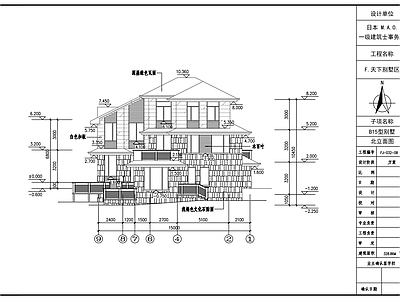 三层日式别墅建筑 施工图