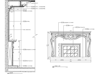 欧式墙面节点 施工图