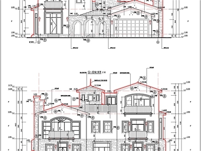 欧式别墅建筑 施工图