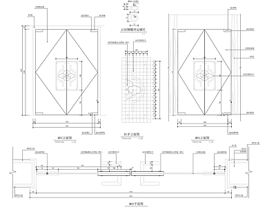 钢化玻璃装饰门详图 施工图 通用节点