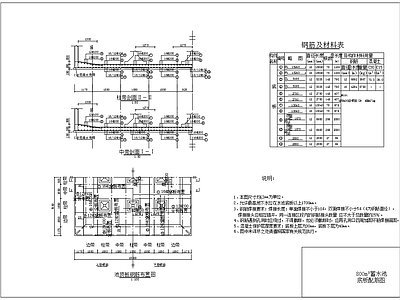 800立方方形清水池结构钢筋 施工图