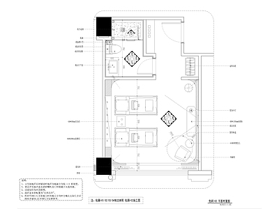 休闲按摩包间室内装修 施工图