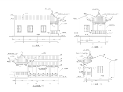 中式风格管理用房建筑 施工图