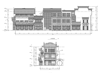 中式仿古建筑石材玻璃幕墙深化 施工图 节点