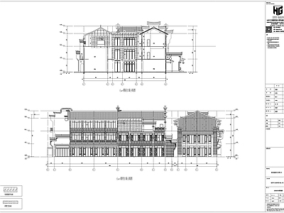 中式仿古建筑石材玻璃幕墙深化 施工图 节点