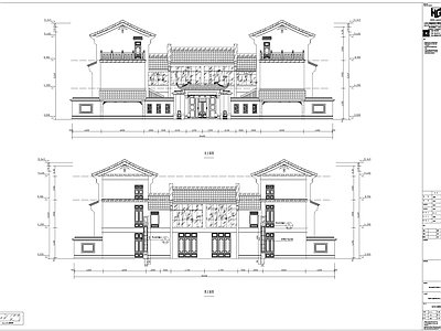 中式仿古建筑石材玻璃幕墙深化 施工图 节点