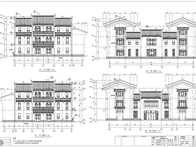 仿古街区古建深化 施工图 建筑通用节点