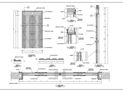 双开装饰木门详图 施工图 通用节点