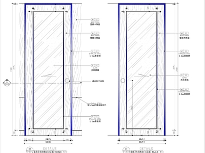 内嵌式推拉门节点 施工图