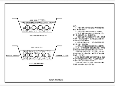 市政预埋管道基础结构 施工图