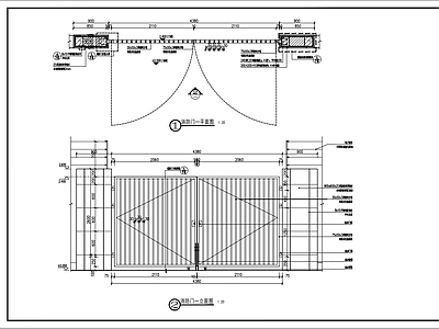 铁艺门详图 施工图 通用节点