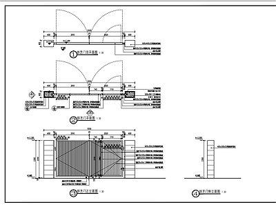 铁艺门详图 施工图 通用节点